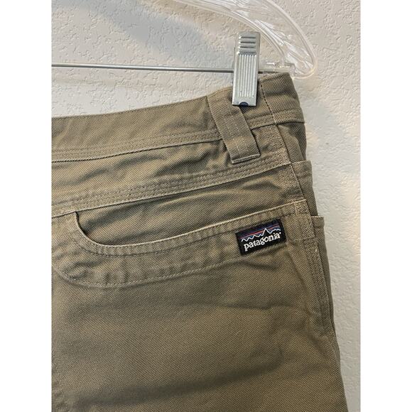 VTG Patagonia Stand Up Shorts Womens 8 Green Canvas Patch Pocket Climb Hike - Picture 3 of 7